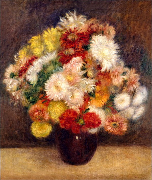 Bouquet of Chrysanthemums, Auguste Renoir - plakat 59,4x84,1 cm
