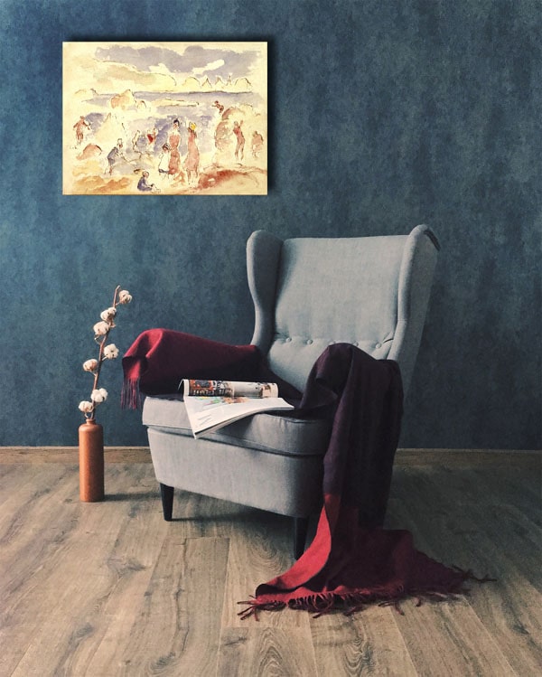 Beach Scene, Auguste Renoir - obraz na płótnie 80x60 cm