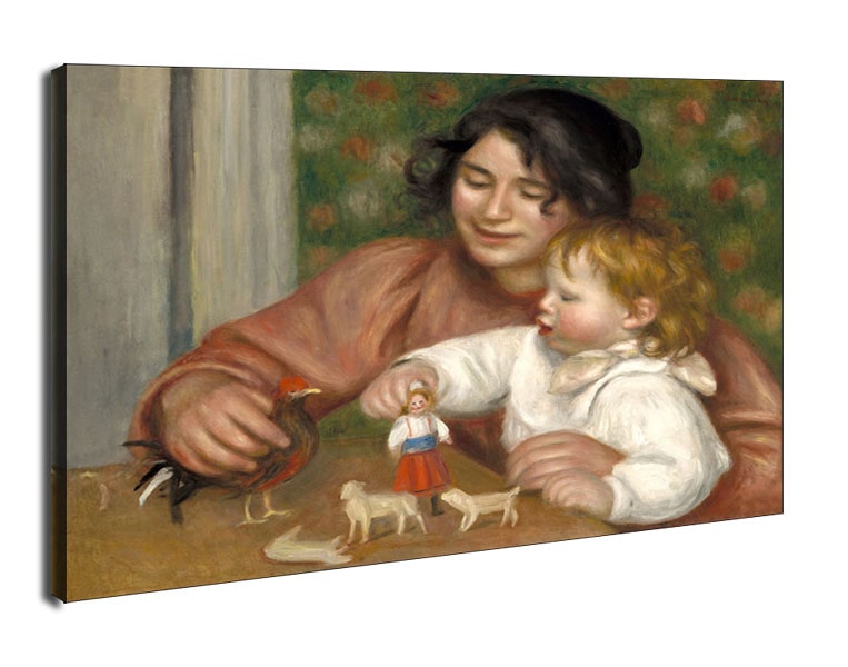 Child with Toys   Gabrielle and the Artist_s Son, Jean, Auguste Renoir - obraz na płótnie 40x30 cm