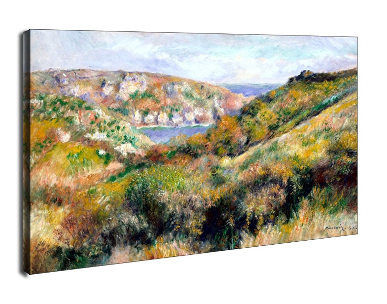Hills around the Bay of Moulin Huet, Guernsey, Auguste Renoir - obraz na płótnie 70x50 cm