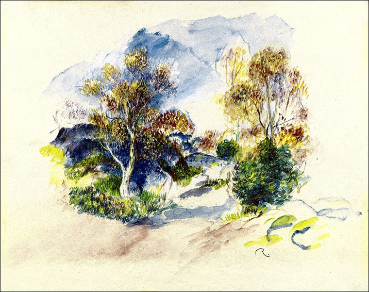 Landscape with a Path between Trees, Auguste Renoir - plakat 29,7x21 cm