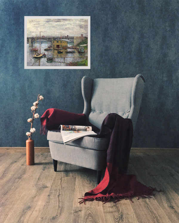 Bridge at Argenteuil on a Gray Day, Claude Monet - plakat 40x30 cm