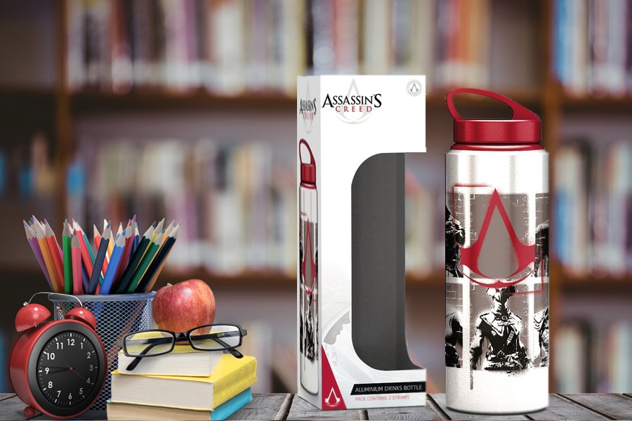 Assassins Creed Stencil - aluminiowa butelka, kubek 700 ml