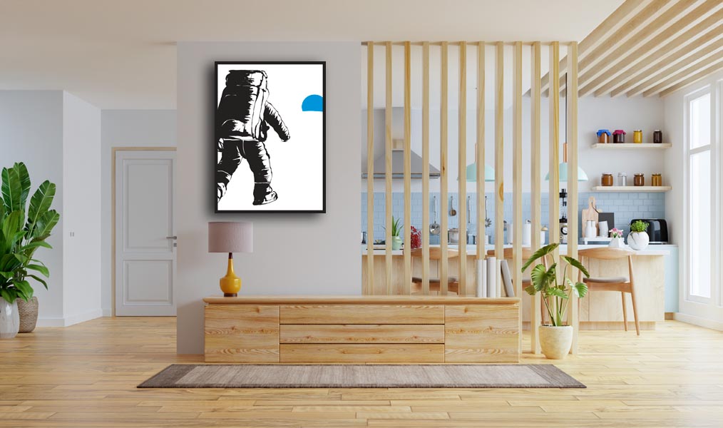 Kosmos (niebieski) - obraz na płótnie 70x100 cm