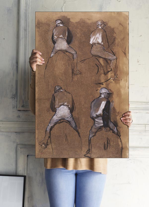 Four Studies of a Jockey, Edgar Degas - plakat 59,4x84,1 cm