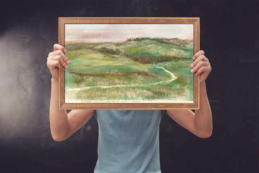 Landscape (1892) by Edgar Degas, Edgar Degas - plakat 59,4x42 cm