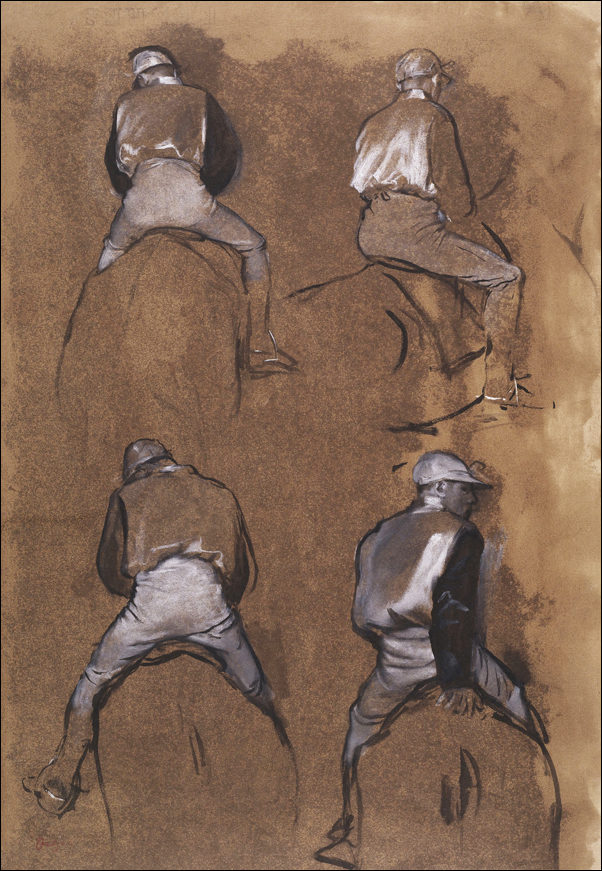 Four Studies of a Jockey, Edgar Degas - plakat 59,4x84,1 cm