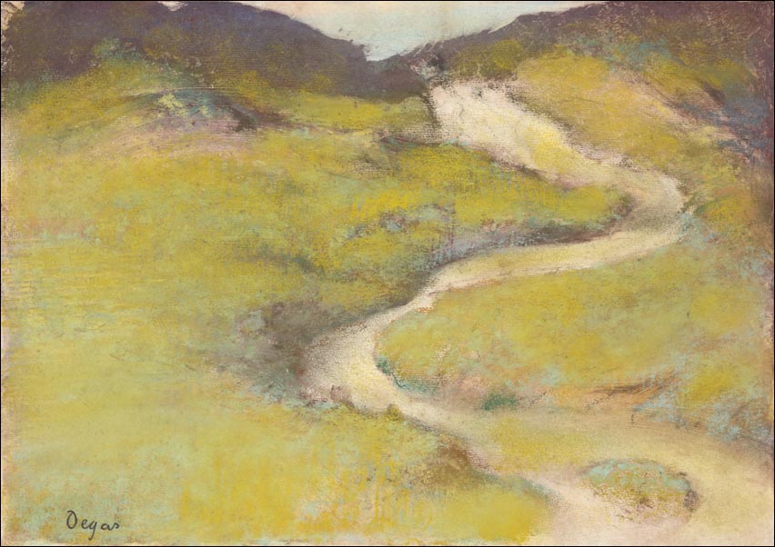 Pathway in a Field, Edgar Degas - plakat 42x29,7 cm