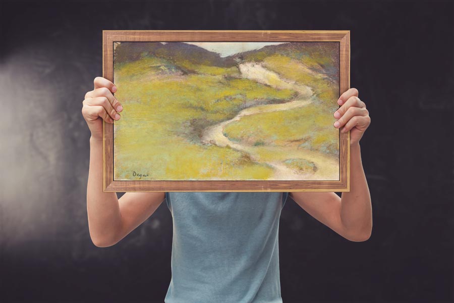 Pathway in a Field, Edgar Degas - plakat 42x29,7 cm