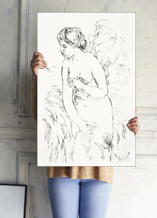 Baigneuse debout, à mi-jambes, Pierre-Auguste Renoir - plakat 29,7x42 cm