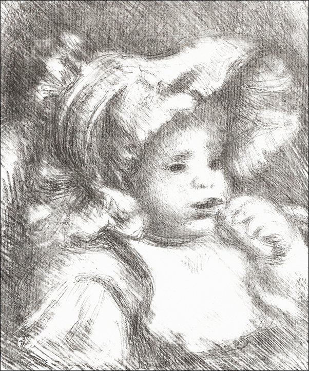 Child with a Biscuit, Pierre-Auguste Renoir - plakat 59,4x84,1 cm
