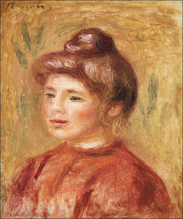 Bust of Woman in Red, Pierre-Auguste Renoir - plakat 21x29,7 cm