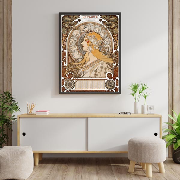 Zodiaque or La Plume, Alphonse Maria Mucha - plakat 70x100 cm