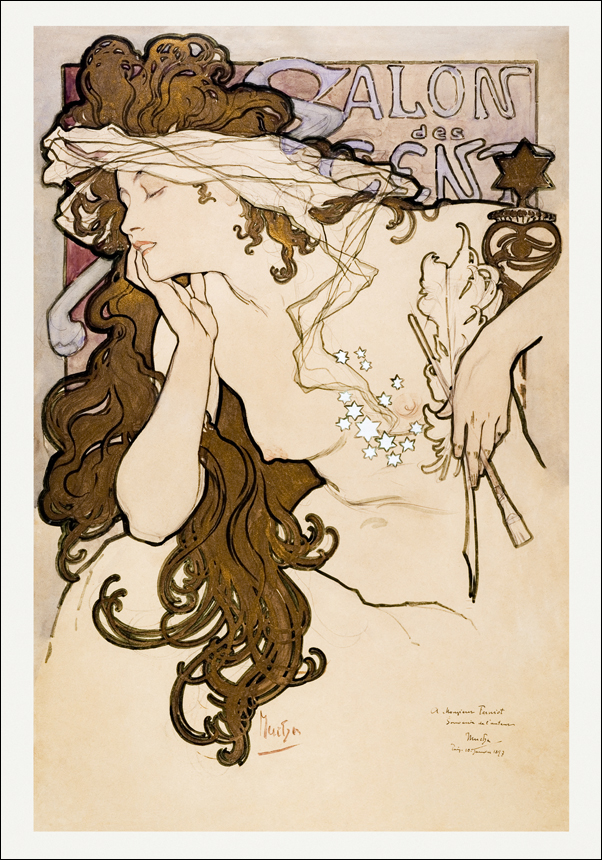 Salon des Cent poster, Alphonse Maria Mucha - plakat 29,7x42 cm