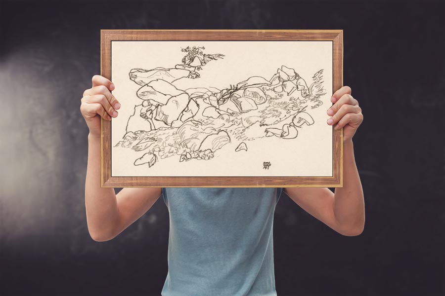 Mountain Stream, Egon Schiele - plakat 70x50 cm