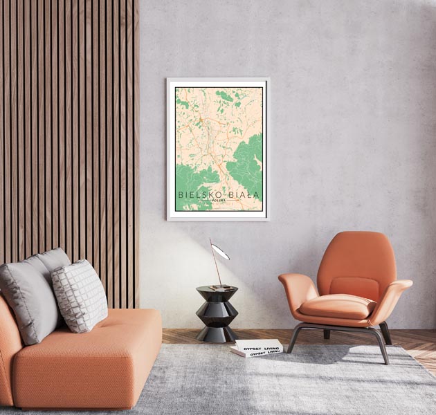 Bielsko Biała mapa kolorowa - plakat 40x50 cm