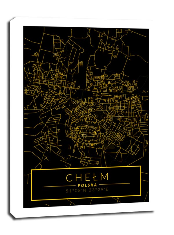 Chełm mapa złota - obraz na płótnie 40x50 cm