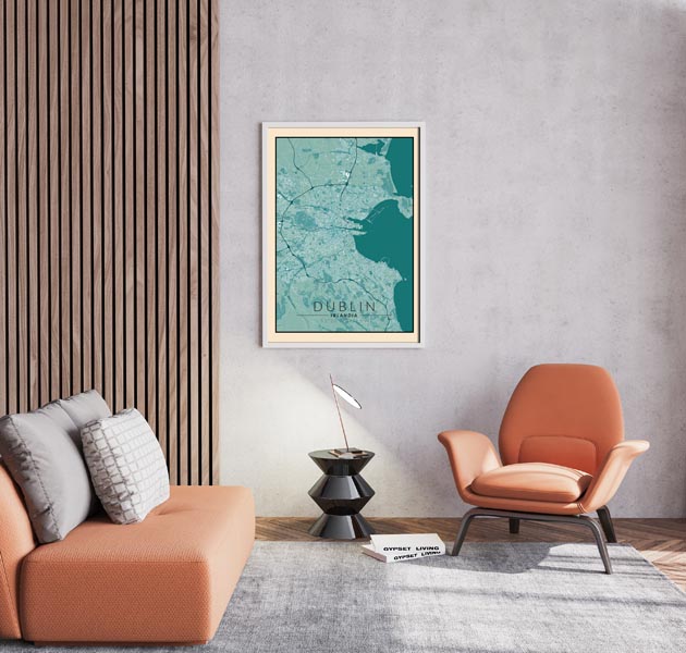 Dublin mapa vintage - plakat 70x100 cm