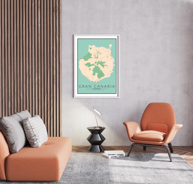 Gran Canaria mapa kolorowa - plakat 40x60 cm