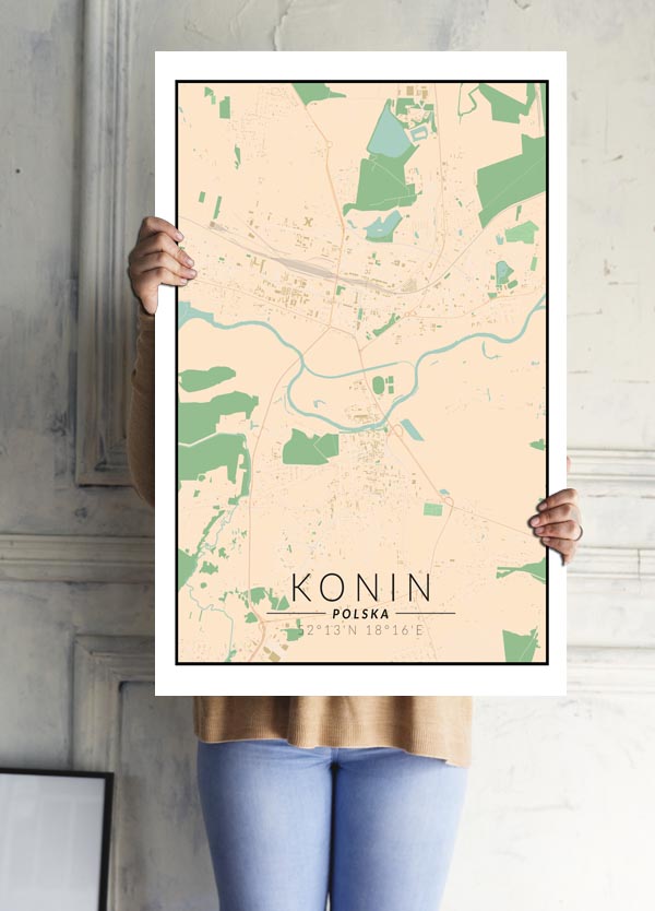 Konin mapa kolorowa - plakat 50x70 cm