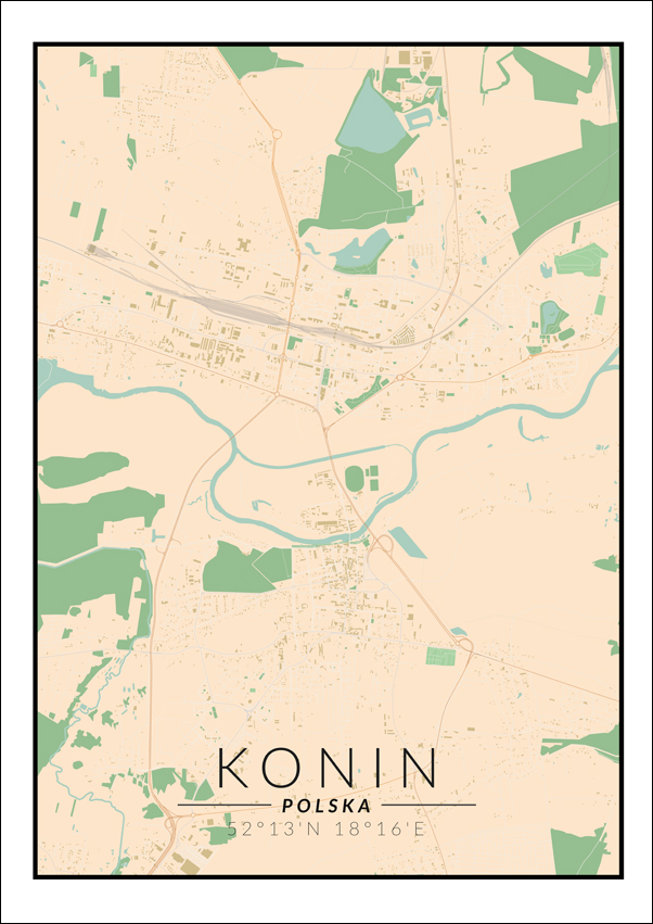 Konin mapa kolorowa - plakat 50x70 cm