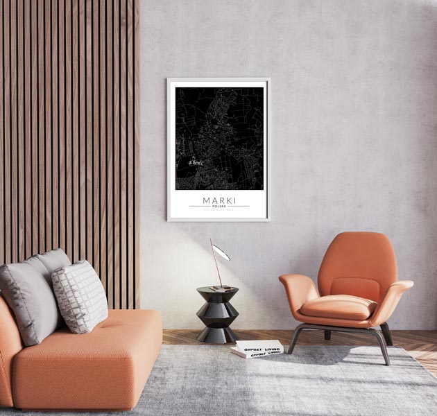 Marki mapa czarna - plakat 21x29,7 cm