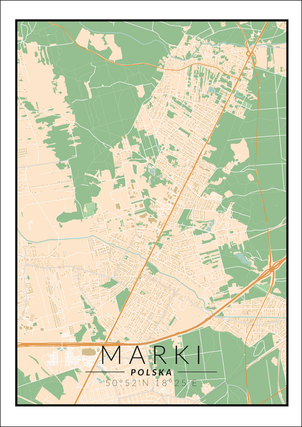 Marki mapa kolorowa - plakat 70x100 cm