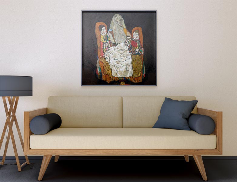 Matka z dwójką dzieci III, Egon Schiele - plakat 30x30 cm