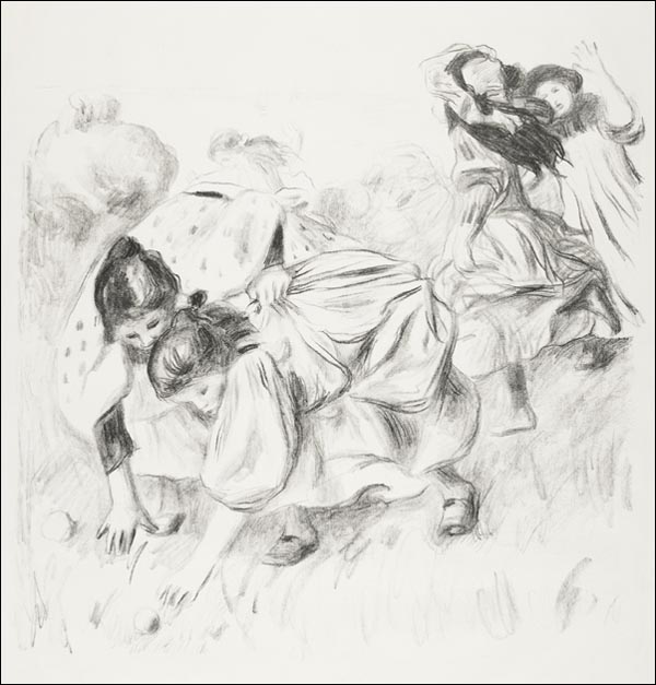 Enfants jouant à la balle, Pierre-Auguste Renoir - plakat 30x30 cm