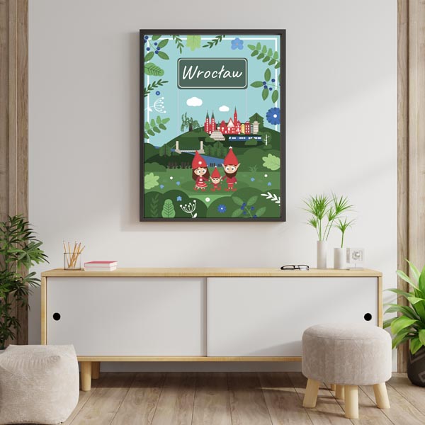 Bajkowe Miasta Wrocław - plakat 50x70 cm