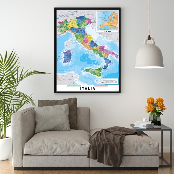 Mapa Włoch - plakat 61x91,5 cm