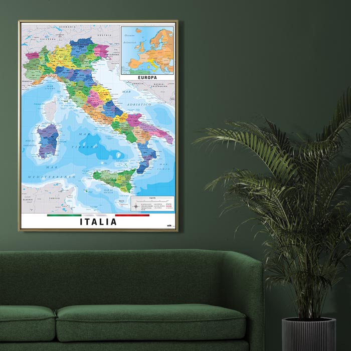 Mapa Włoch - plakat 61x91,5 cm