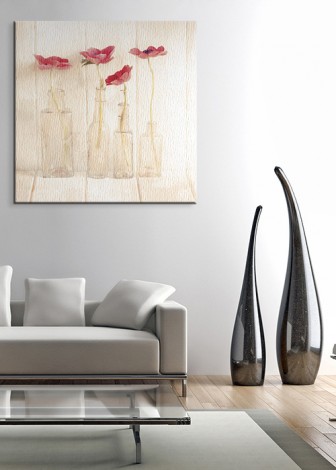 Anemones In Bottles - Obraz na płótnie 40x40 cm