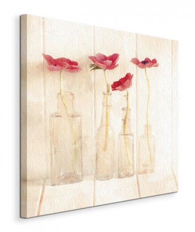 Anemones In Bottles - Obraz na płótnie 40x40 cm